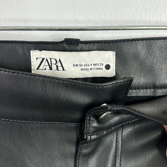Zara faux leather high waisted corsy pants size 4 - Picture 5 of 11